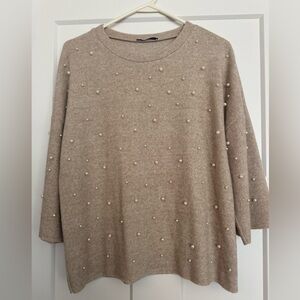 Zara Beige Knit Top